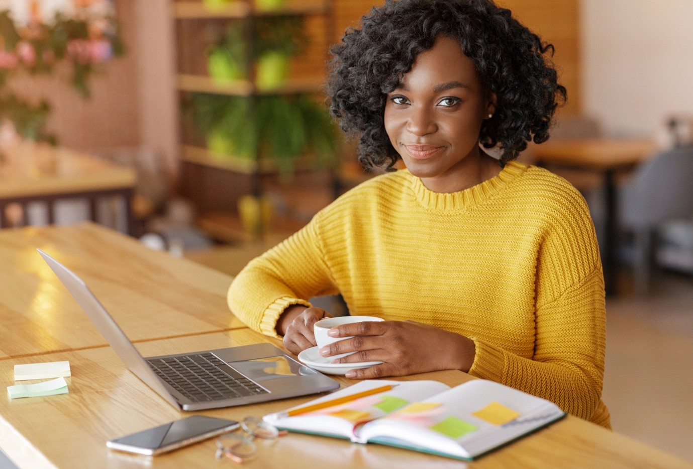 Person studying with a laptop